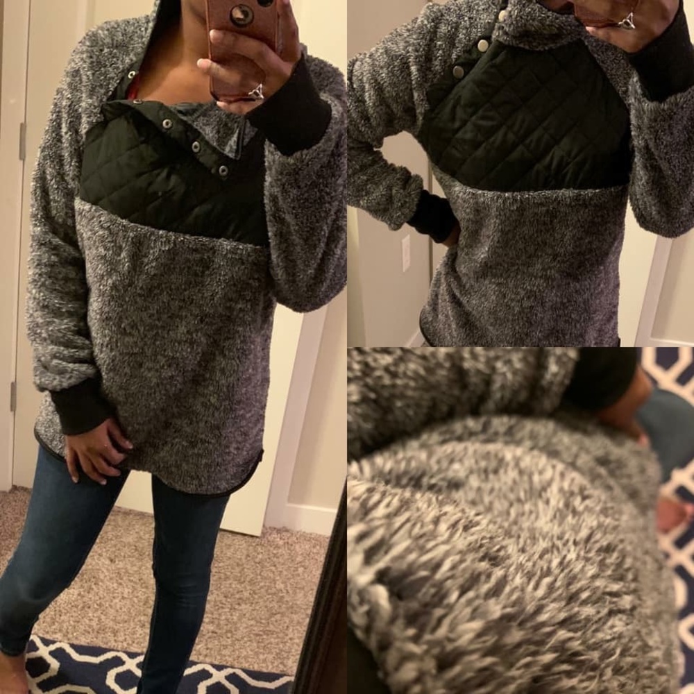 Side Snap Quilted Pullover